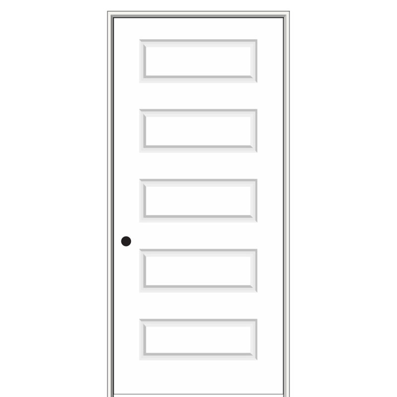 Porte standard intérieure moulée en bois manufacturé à panneau massif, 32 po x 80 po, Côté gauche