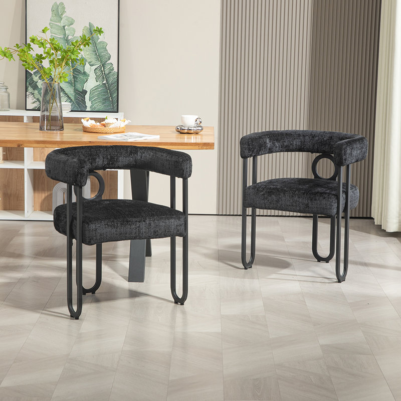 Largeur de 23,62 po Edeltrud, Chenille noir