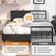 2 Pieces Bedroom Set Bed Frame With Ottoman Storage, Upholstered Platform Bed Frame And Ottoman Set
