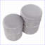 Ensemble de repose-pieds contemporain Glam LumiSource Cinch | Velours argenté | Chrome argenté
