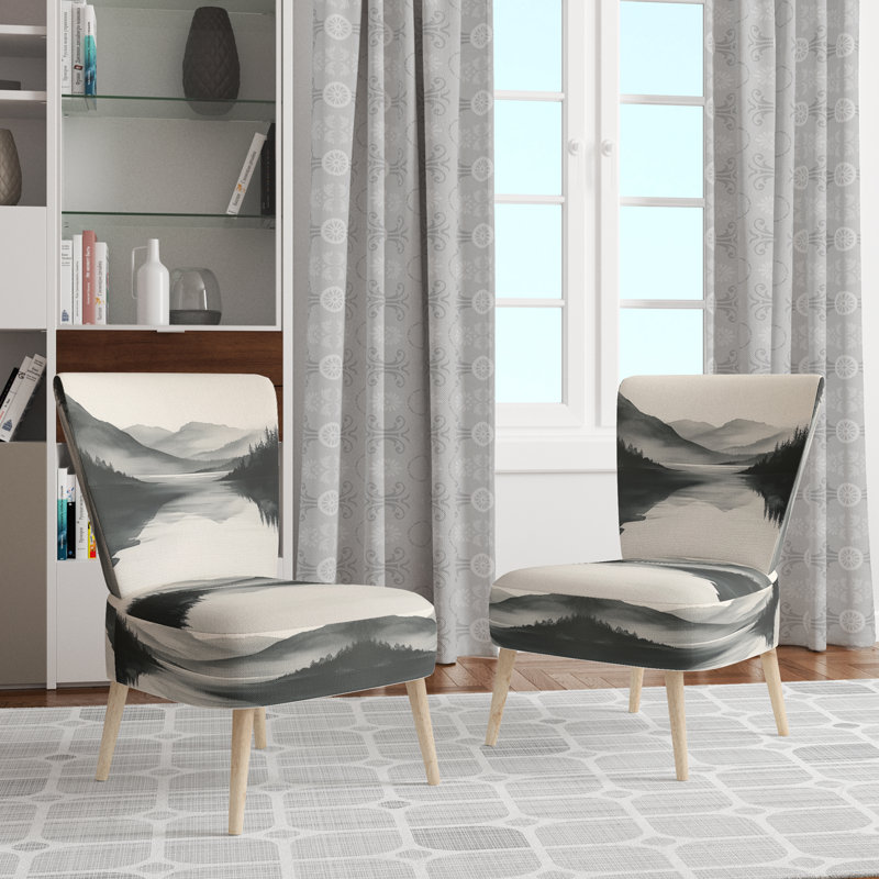 Chaise d'appoint Forest River Mountains - Chaise d'appoint Gentle Forest Lake Fog Horizon I, Side Chair Armless