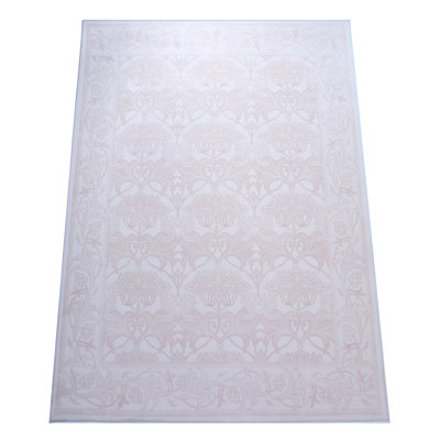 William Morris Light-Brown Washable Runner with Built-in Padding & Non-Slip Backing