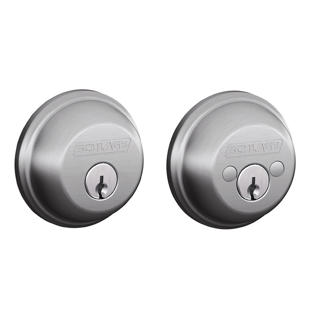 B Series Double Cylinder Grade 1 Deadbolt Schlage Finish: Satin Chrome