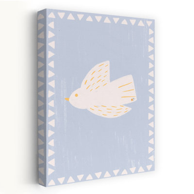 «Peaceful White Bird», impression d'art moderne minimaliste d'oiseaux sereins