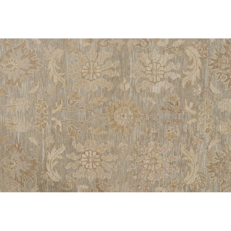 Oushak Handmade Oushak Silk Floral Area Rug, Runner 3' x 8'