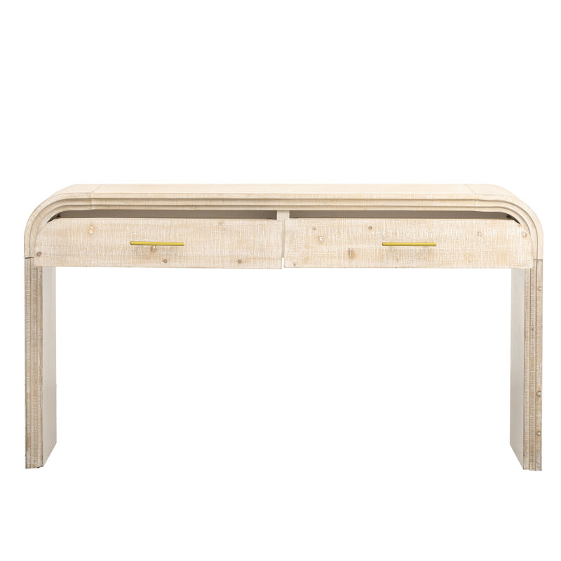 Deux consoles en bois naturel délavé pour le vestibule et le couloir - Finition des espaces de vie et de salle à manger