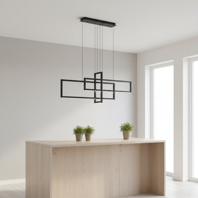 Devontaye 3-Light Square / Rectangle Chandelier Kitchen Island Lighting with Remote Control