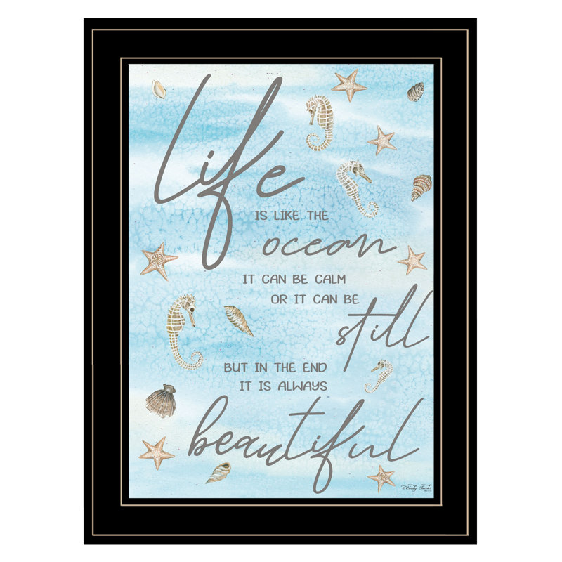 «Life Is Like», art mural encadré pour le salon, décoration murale par Cindy Jacobs, H 19 po x l 15 po x P 1 po, Noir