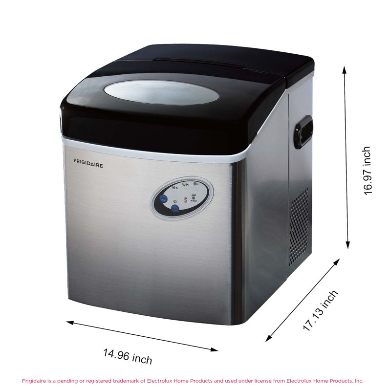 Frigidaire, 48 lb Machine à glaçons de comptoir, glace en forme de balle, acier inoxydable
