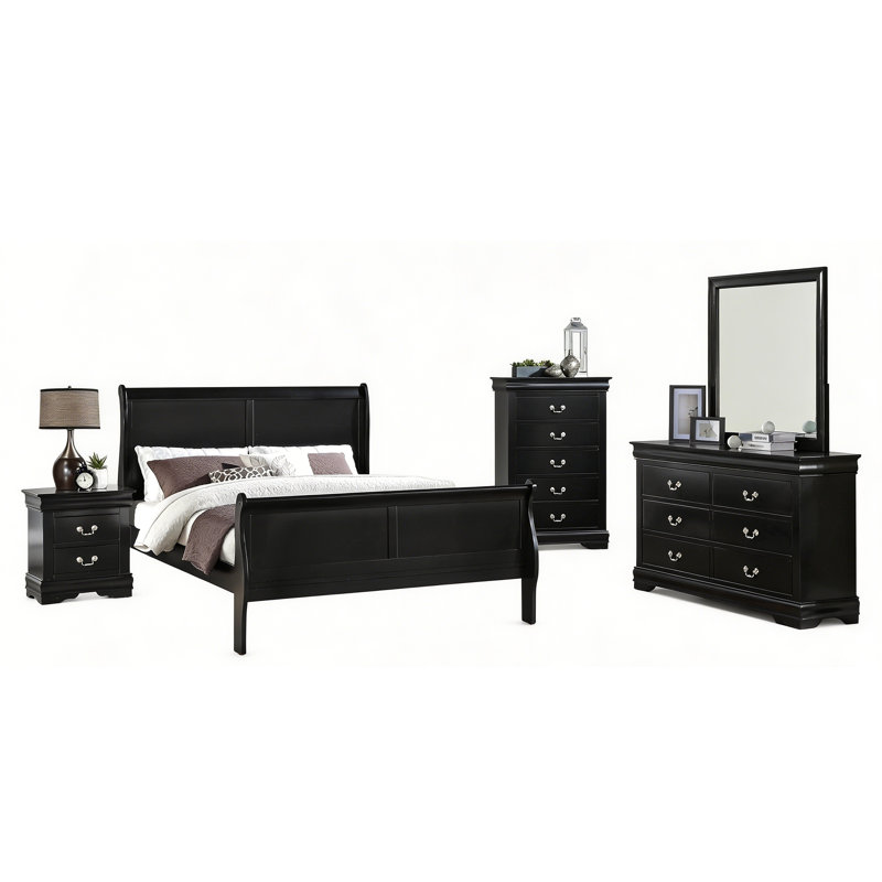 5 Piece Gillett, Black, Queen