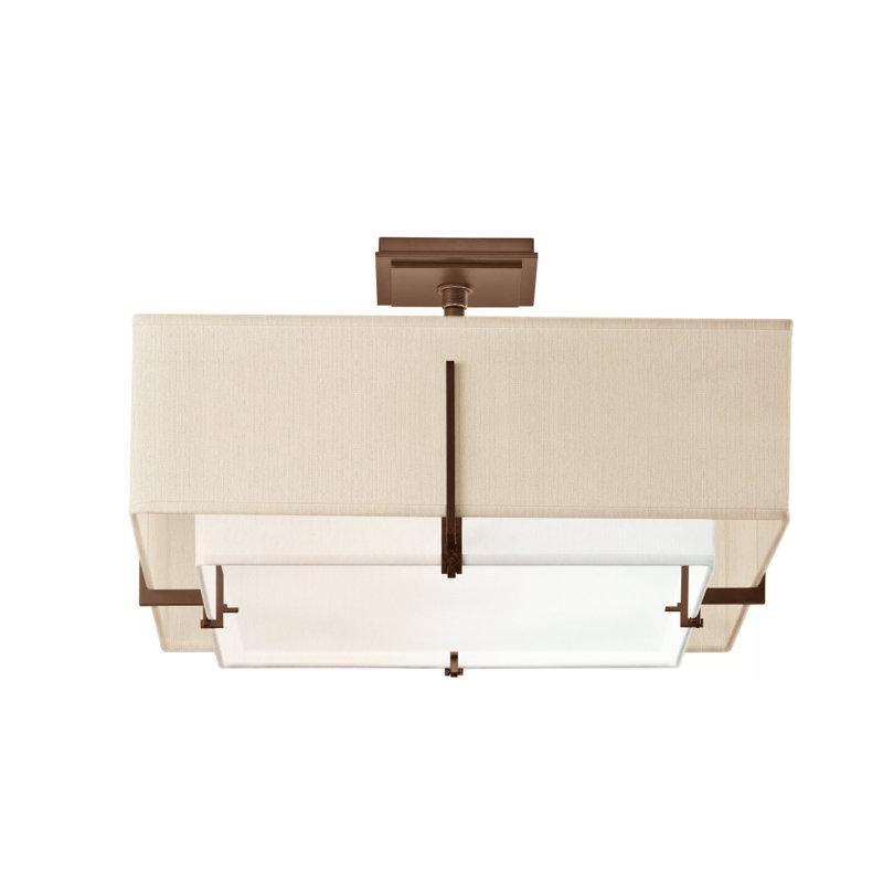 Exos 4 - Light 20.6" Semi Flush Mount, Flax, Bronze