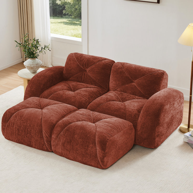 Rouge désossé en forme de U rouge avec velours doux et éponge haute densité 32d, style, conception antidérapante, mobile, sans assemblage, pour les espaces, revêtement