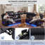 Ensemble de canapé inclinable électrique moderne en cuir véritable avec Bluetooth-237058378-237632469