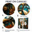 Décoration murale rétro dorée et sarcelle 3D - décoration murale dorée-755194263-755194262-755194261