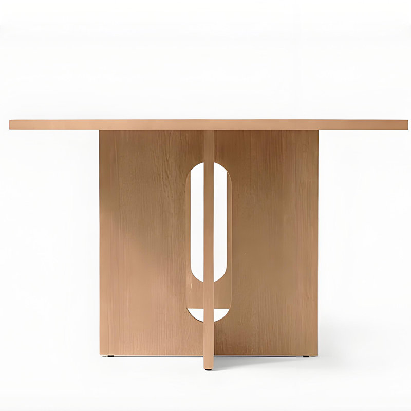 Minimalist    Oak    Rectangular    Dining Table, 29.5"H x 63"L x 31.5"W