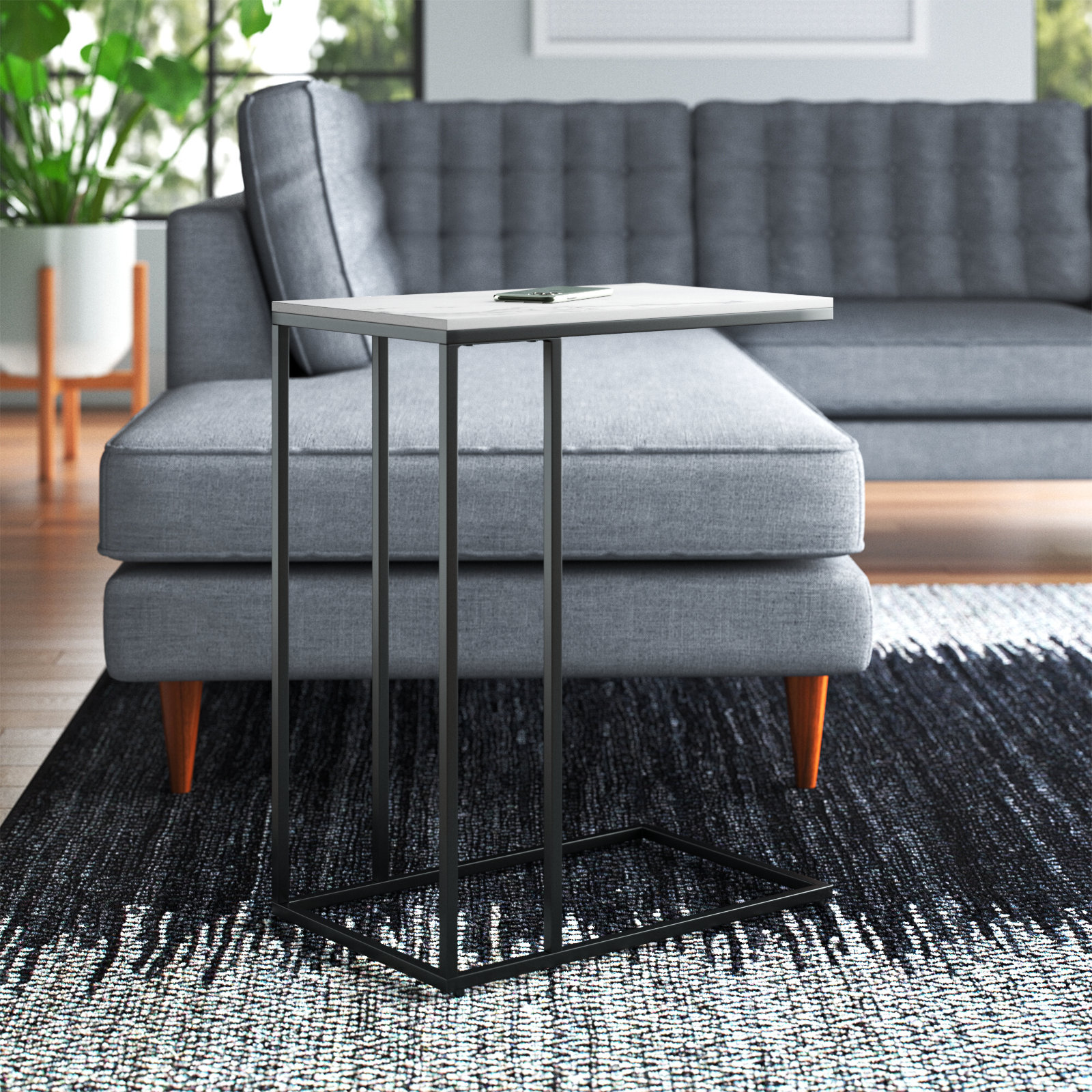 Ashana Tile Top C-Shaped End Table