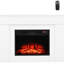 Foyer électrique autoportant de 43 po, 1 500 W, 5120 TTU, flammes réalistes, minuterie, télécommande, pour la chambre à coucher et le bureau, poêle blanc avec chauffage réglable