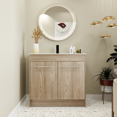 Gioele 36'' Free Standing Single Bathroom Vanity with Resin Top -  Latitude RunÂ®, FB982DEDB701408E9FA657B7581C9215