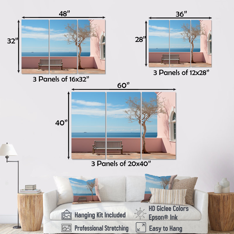 «Coastal Dream», ensemble d'art mural sur toile, H 40 po x l 60 po x P 1 po