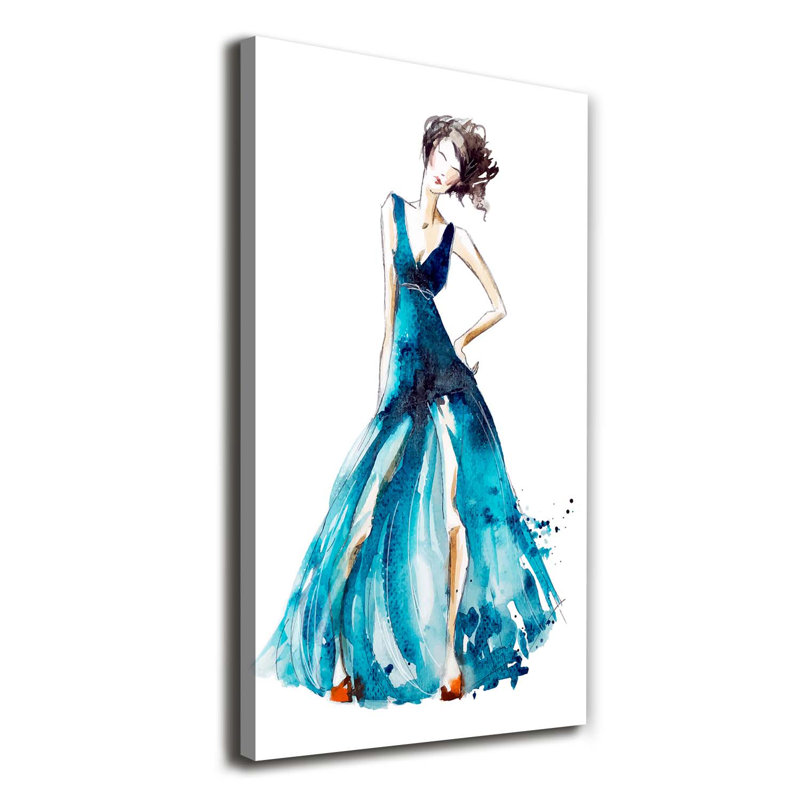 Fashion Illustration - Wrapped Canvas Print, 120cm H x 60cm W