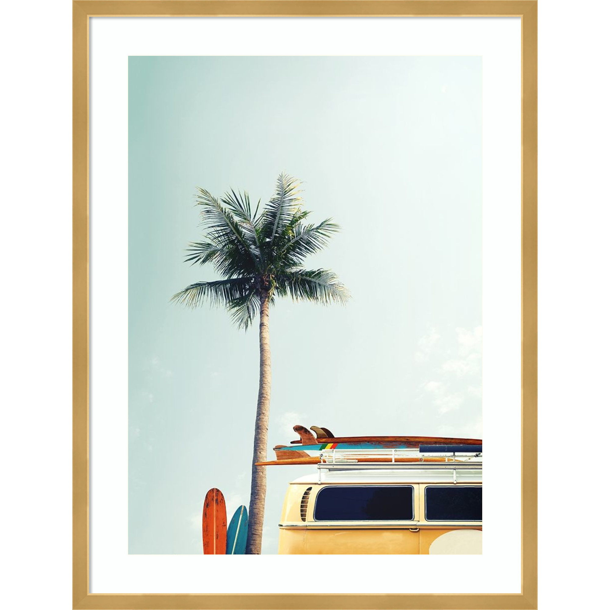 Surf Bus Yellow by Design Fabrikken, Gold, 27.5" H x 21" W x 0.75" D