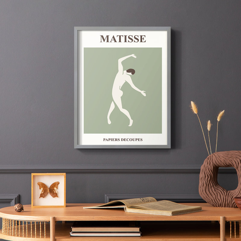 Matisse CXII, reproduction encadrée - bois massif, Gris, H 10 po x l 8 po