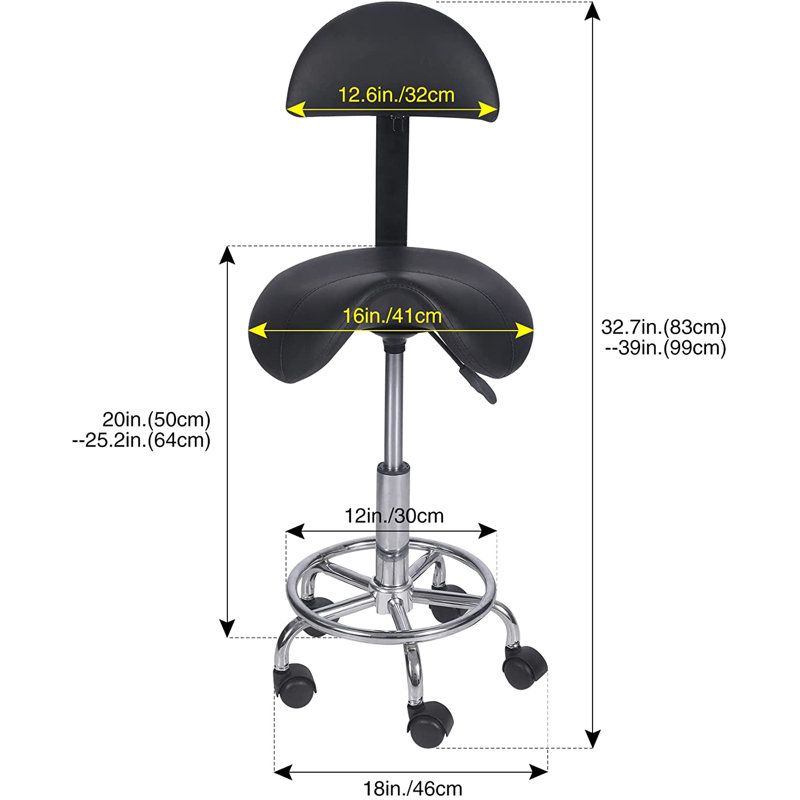 Adjustable Height Ergonomic Active Stool with Footrest