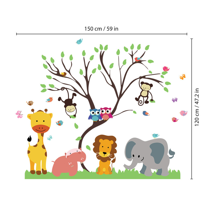 Monkey Animal Forest Tree Kids Wall Sticker