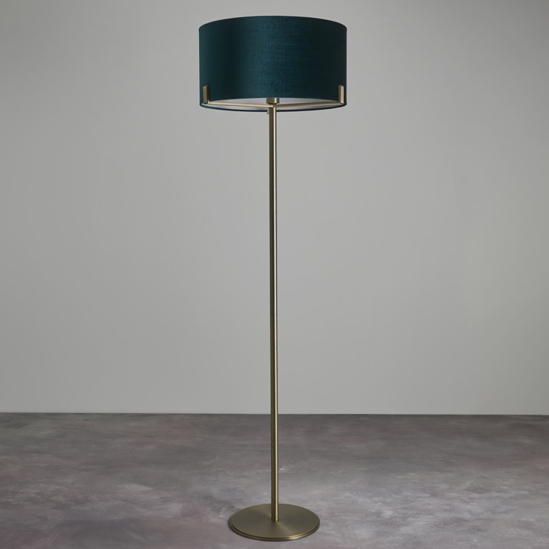 Abercrombie 172.5 cm Traditional Floor Lamp, Green, Matt Antique Brass
