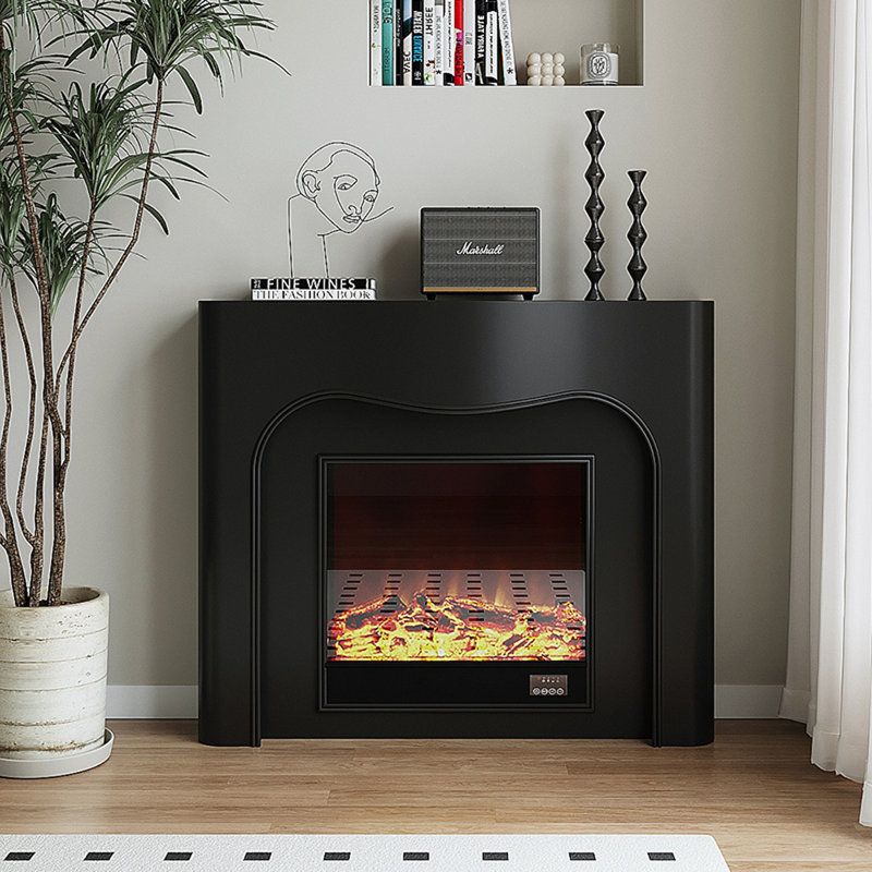 Orren Ellis 41.73 " W Electric Fireplace, Black
