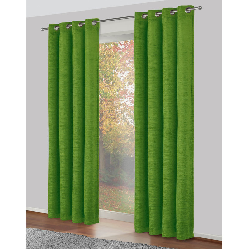Breedlove Eyelet Room Darkening Single Curtain, 130cm Width x 145cm Drop, Apple