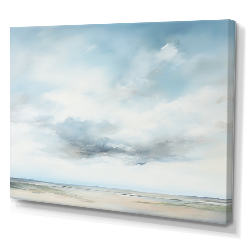Minimalisme, ciel nuageux paysage III sur toile, Toile tendue, H 30 po x l 40 po x P 1,5 po