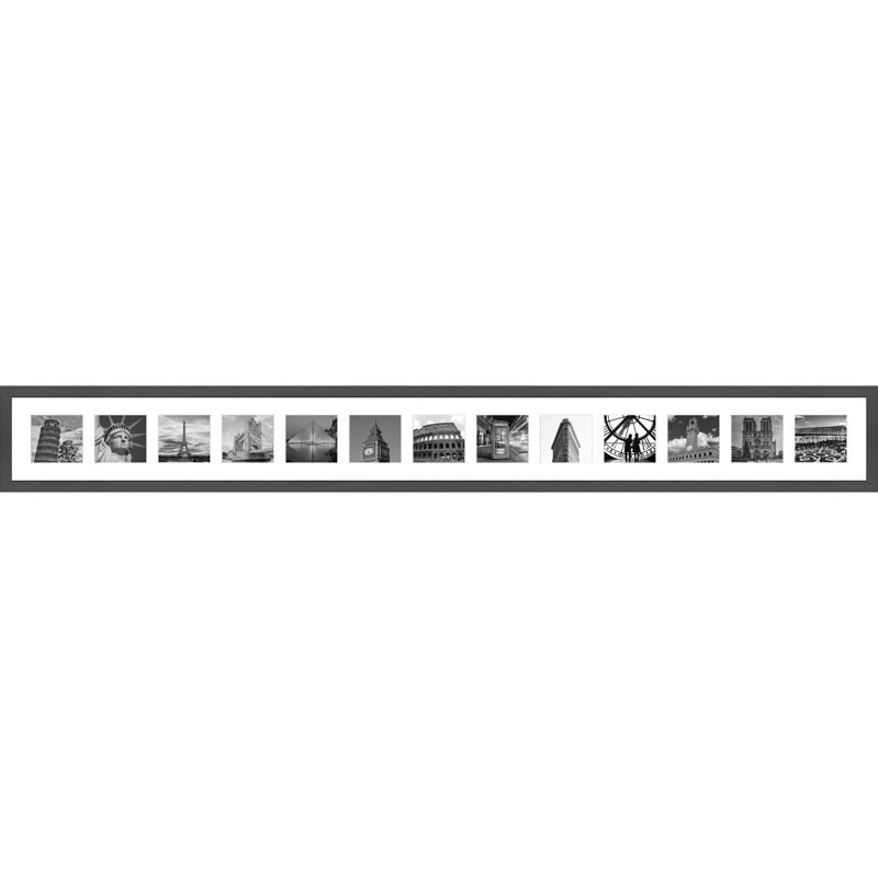 Lamisha Wood Picture Frame with Mat, Dark Grey