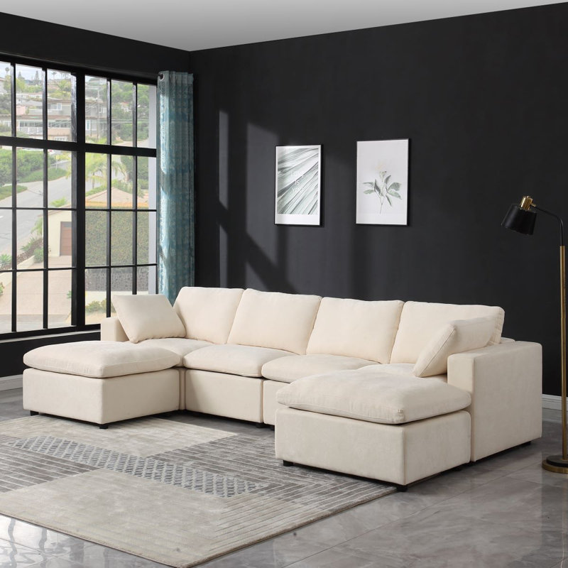 124" Janien Upholstered Chenille Sectional