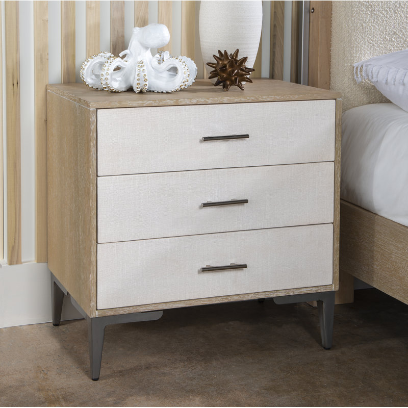 Table de chevet 3 tiroirs blanche Darton