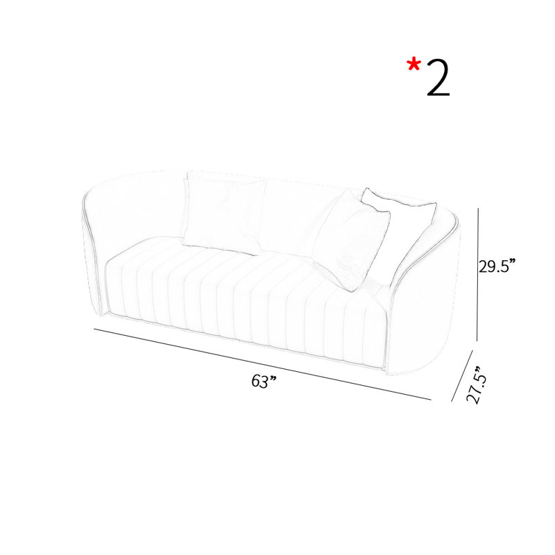 Canapé de café de style simple Mathijs, H 29,5 po x l 63 po x P 27,5 po