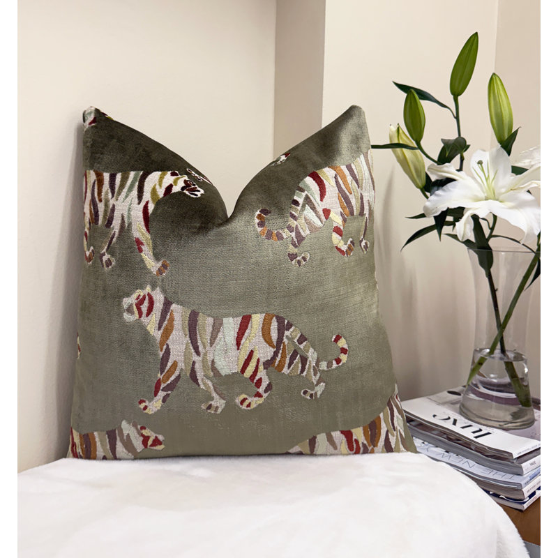 Housse de coussin Tiger, Carré 20 po, Vert