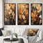 «Brown Beige Leafs» Harmony V - ensemble d'art mural floral de 3-321827538-321827540