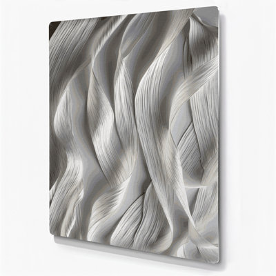 Art mural en métal gris clair DiagonalStripes