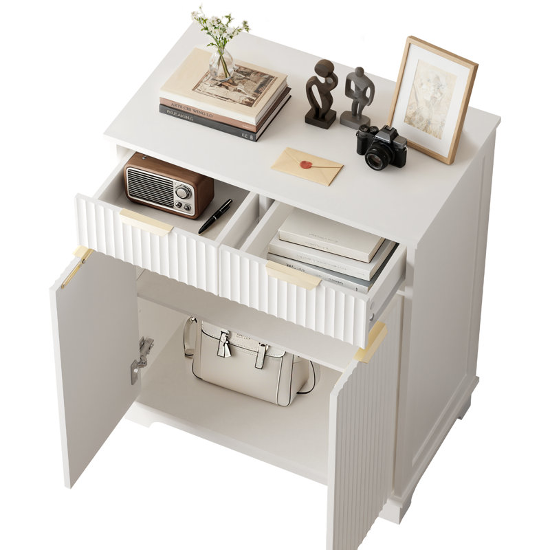 Ensemble de 3 buffets de rangement, armoires à usages multiples avec tiroirs et tablettes réglables, Blanc, 3