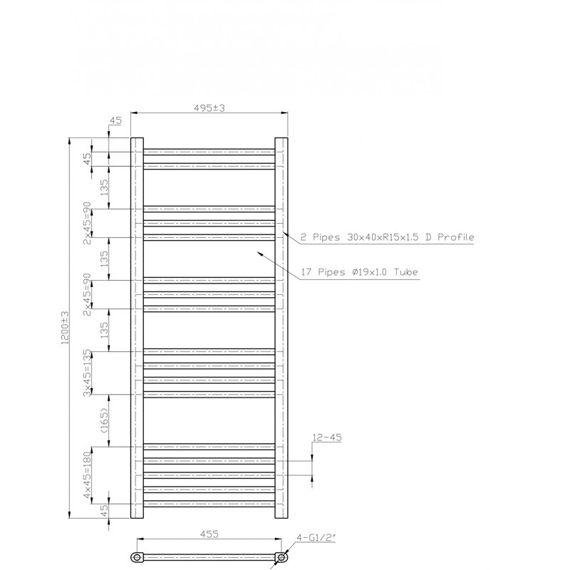Adeniyi Straight Towel Rail Heated Towel Rails