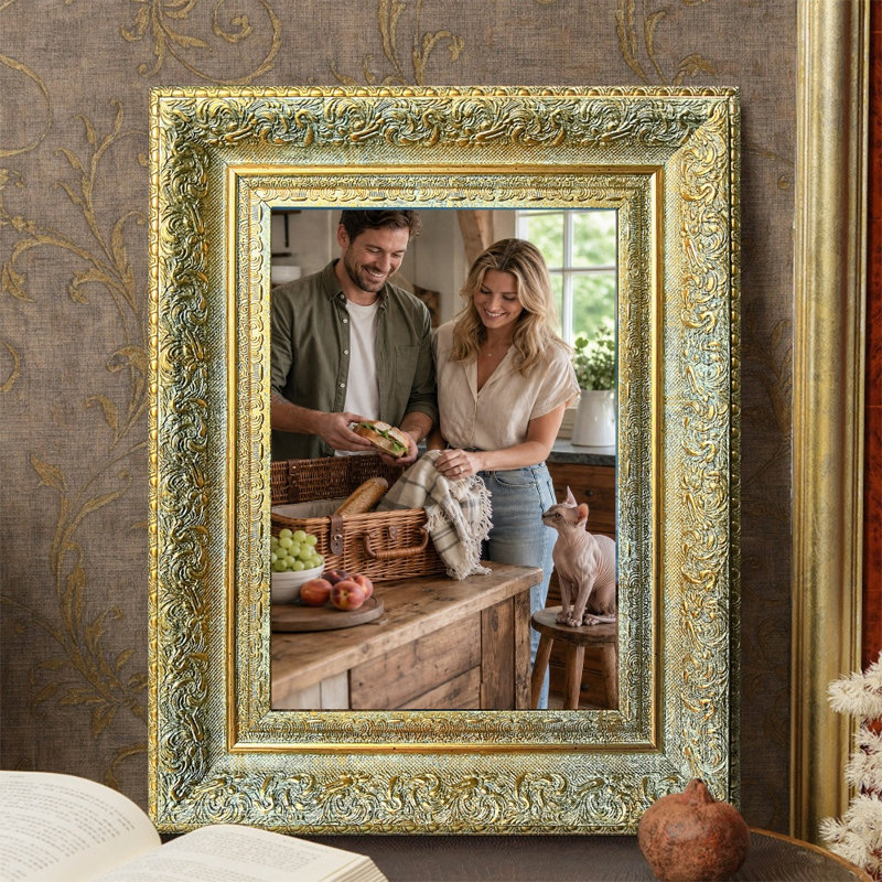 Cadre photo mural 11 pièces x 11 po 11 pièces, Antique Gold, 1, L 11 po x H 14 po