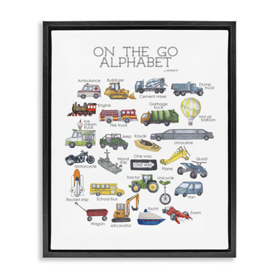 "On the go transport", art mural encadré noir sur toile