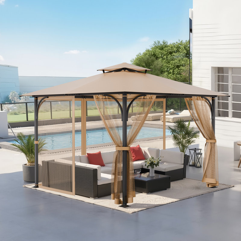 Moustiquaire de remplacement en filet pour patio pour l'extérieur, filet seulement, H 83 po x l 107,90 po x P 107,90 po, Brun