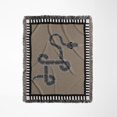 Jeté en mélange de coton Vanjo Snake