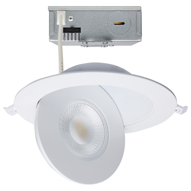 6'' Selectable Color Temperature Dimmable Air-Tight IC Rated LED Canless Recessed Lighting Kit, White