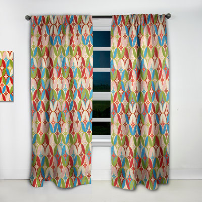 Circles Japanese Texture - Abstract Bohemian & Eclectic Blackout Curtain Single Panel