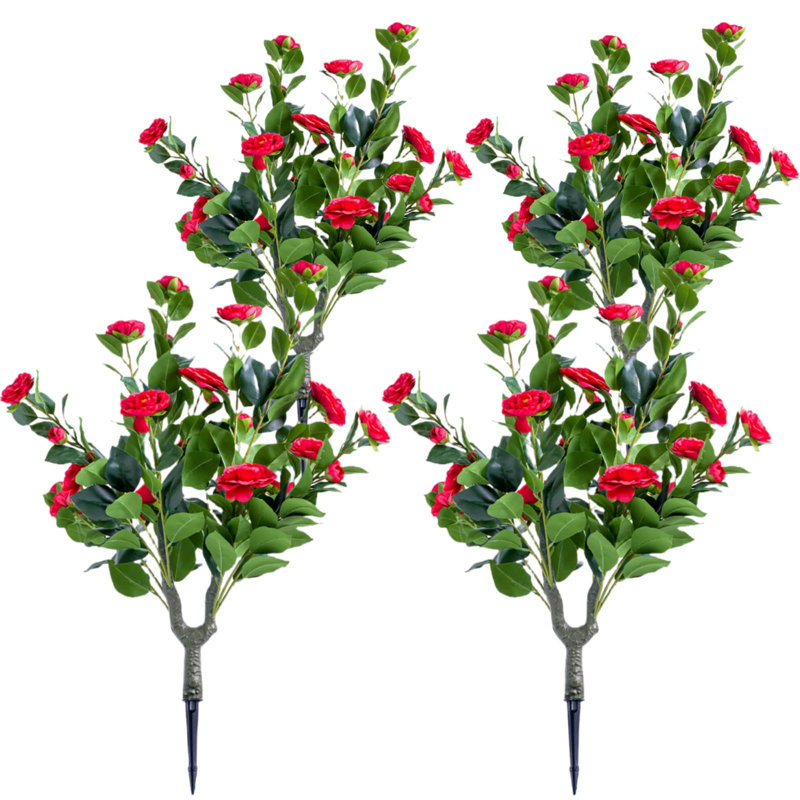Faux Plant, 90*40cm, 4 red flowers