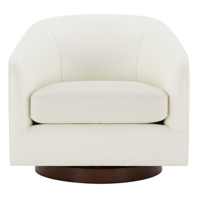 Bennett Genuine Leather Swivel Barrel Chair