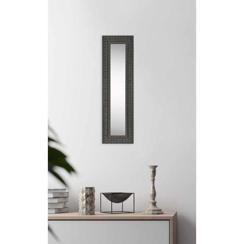 Derrell Wood Flat Wall Mirror, 21.5" H x 9.5" W